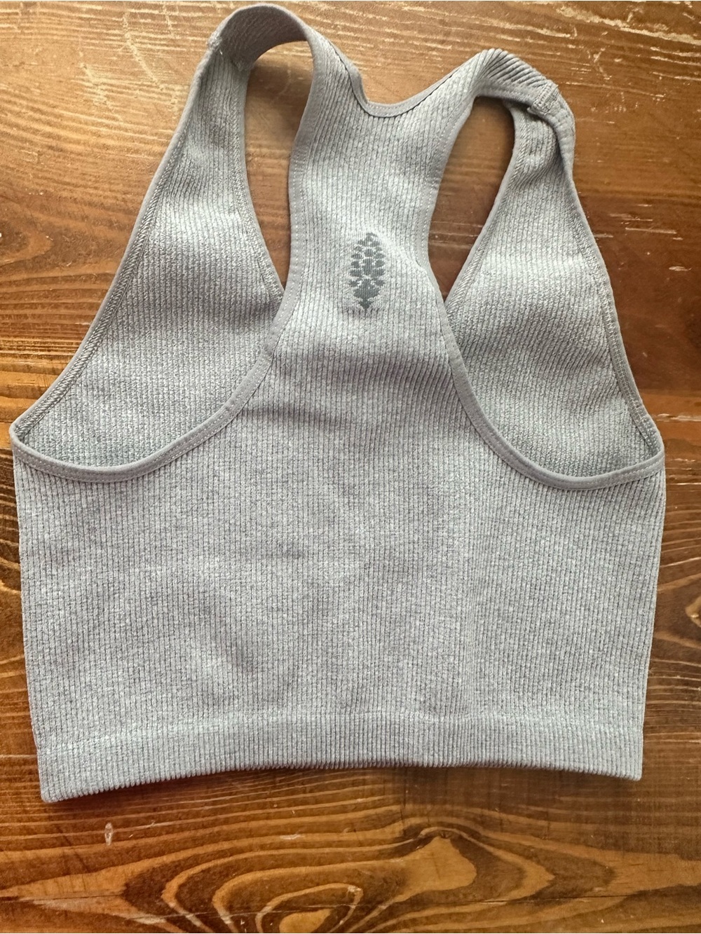 FP Movement by Free People Gray Ribbed Racerback Bralette Size M